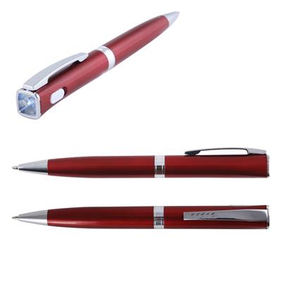 Promotional LED Torch Ballpoint Pen Red