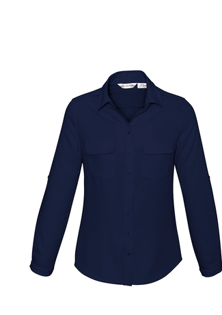 Ladies Madison Long Sleeve Business Shirt S626LL Midnight Blue