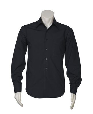 Men's Metro Long Sleeve Business Shirt -SH714 - Black